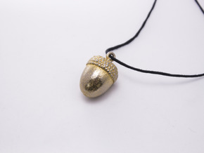 Acorn Pendant in Polished Gold Steel