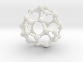 0097 Fullerene c38-16 c3v in White Natural Versatile Plastic