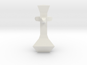 Chess Pawn King in White Natural Versatile Plastic