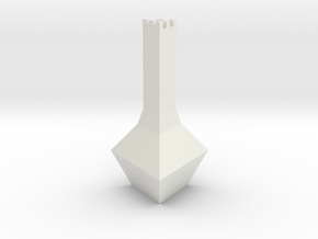 Chess Pawn Tower in White Natural Versatile Plastic