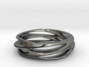 Double Swirl size 7.5 in Fine Detail Polished Silver