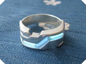 US8.5 Ring XXI: Tritium (Silver) in Polished Silver