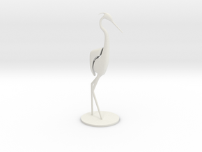Tall Bird in White Natural Versatile Plastic
