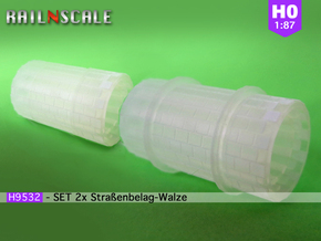 SET 2x Straßenbelag-Walze (Reihenverband - H0) in Tan Fine Detail Plastic