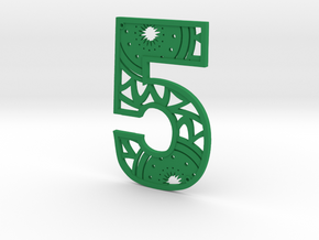 House Number 5 in Green Processed Versatile Plastic