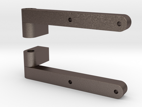 Smokebox Hinges in Polished Bronzed Silver Steel