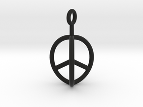 3D　Peace Mark in Black Natural Versatile Plastic