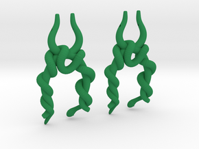 Twisted Snake Earring in Green Processed Versatile Plastic