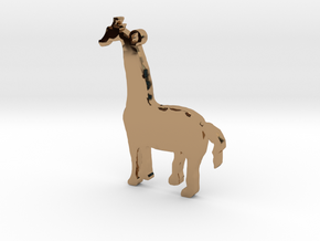 Giraffe Necklace Pendant in Polished Brass