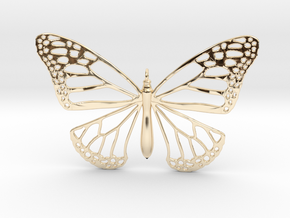 Smooth Monarch Pendant in 14k Gold Plated Brass