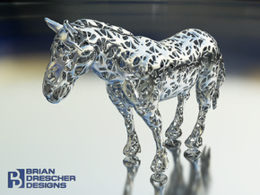Horse Filigree 3D in White Natural Versatile Plastic
