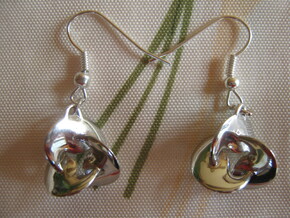 Coil 3 2 V2 Earrings in Rhodium Plated Brass