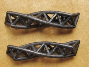 Triple Helix Earrings in Polished and Bronzed Black Steel