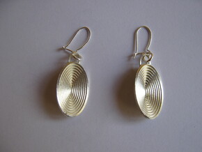 Moebius Disk Earrings in Natural Silver