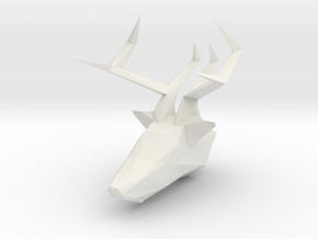 Deer Head Bust in White Natural Versatile Plastic