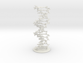 DNA helix with stand 15cm in White Natural Versatile Plastic