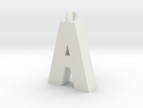 Alphabet (A) in White Natural Versatile Plastic