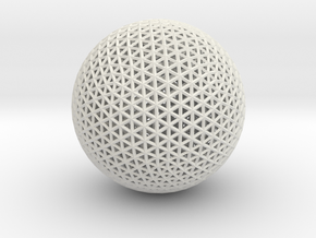 Space frame sphere tiny in White Natural Versatile Plastic