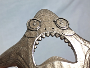 Tsundere Shark Bottle Opener in Polished Bronzed Silver Steel