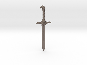 Oathkeeper Sword Pendant in Polished Bronzed Silver Steel
