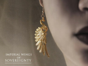 Imperial Wings of Sovereignty Earrings in 18k Gold Plated Brass