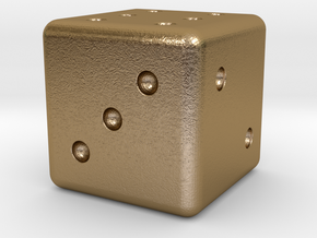 Loaded Weighted Die in Polished Gold Steel