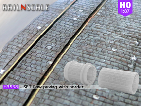 SET Row paving with border (H0) in Tan Fine Detail Plastic