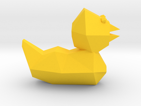 Low Poly Duck  in Yellow Processed Versatile Plastic
