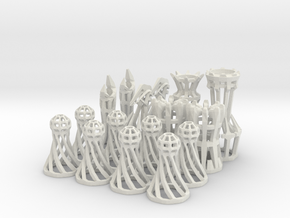 The Wire - Chess Set in White Natural Versatile Plastic