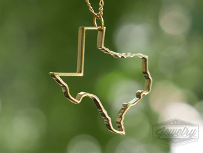 Texas Outline Pendant in Polished Brass