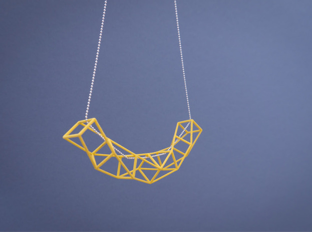 Space Necklace #01 in Yellow Processed Versatile Plastic