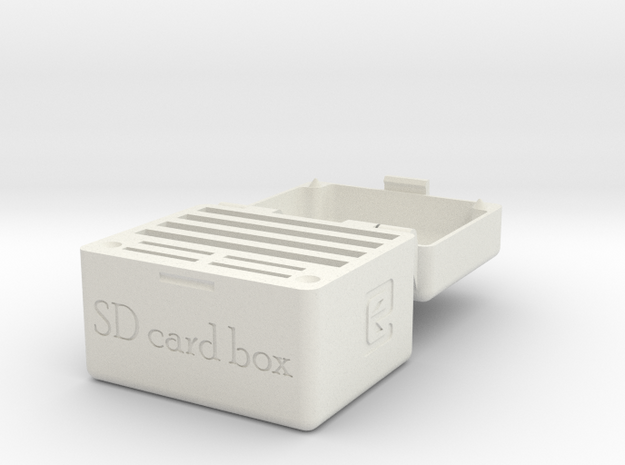 SD Card Holder Box 30mm in White Natural Versatile Plastic