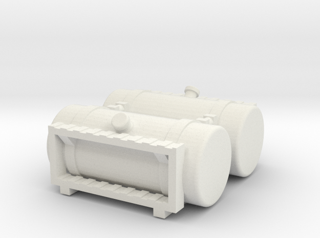 1:64 48" Fuel Tanks with Steps in White Natural Versatile Plastic