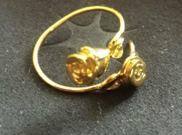 Roses ring anello con boccioli in 18k Gold Plated Brass: 6.75 / 53.375