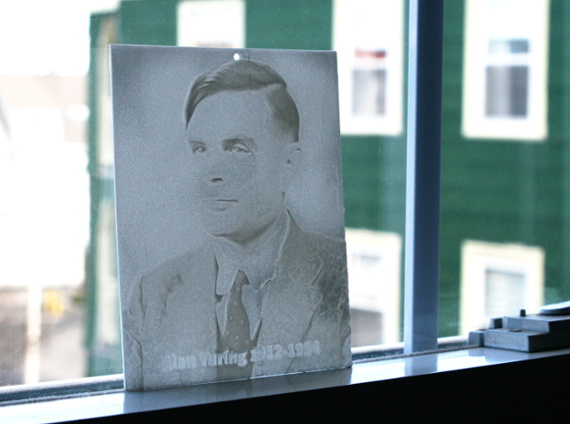 Alan Turing Shadowgram in White Natural Versatile Plastic