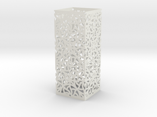 Lamp Square Column - Curved Star Pattern V2 in White Natural Versatile Plastic