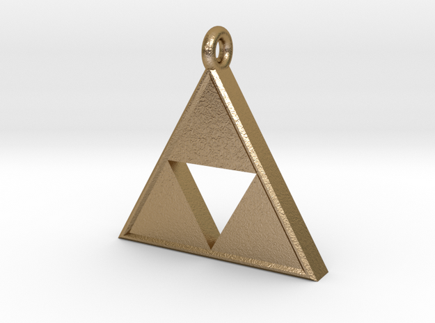 Triforce Pendant in Polished Gold Steel