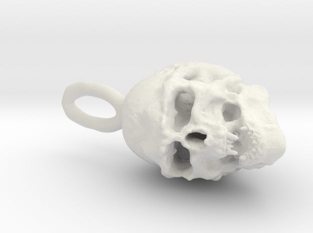 Cool Skull Necklace in White Natural Versatile Plastic