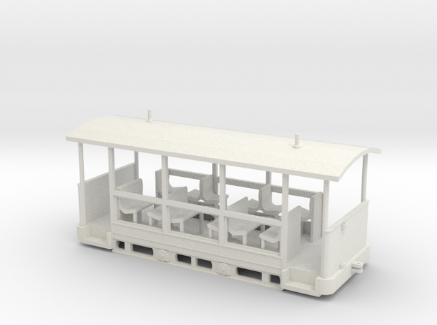 Straßenbahn-Sommerwagen (ex Barmer Bergbahn) H0 16 in White Natural Versatile Plastic
