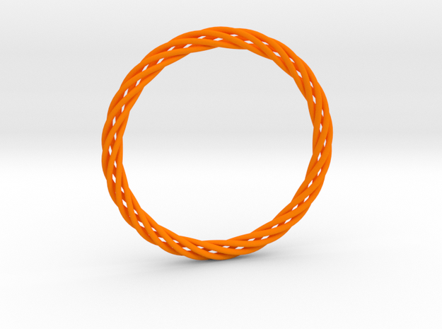 Bracelet twisted in Orange Processed Versatile Plastic