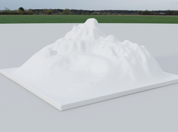 Mountain Landscape 1 in White Natural Versatile Plastic