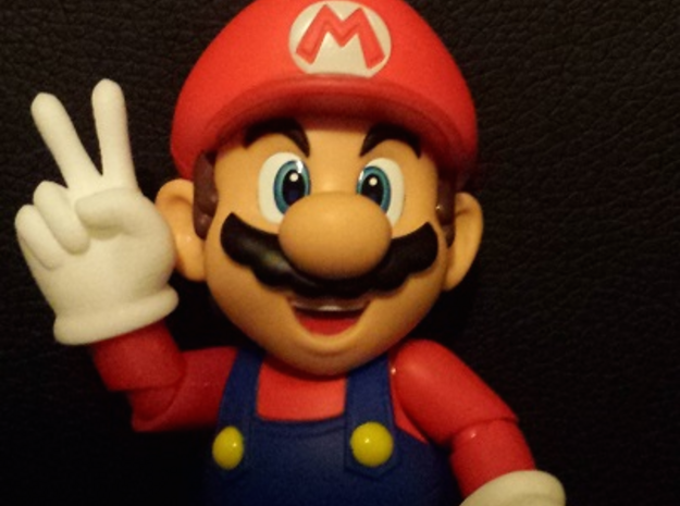 Victory (Straight) Hands for S.H. Figuarts Mario in White Processed Versatile Plastic