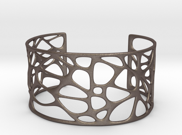Bracelet abstract #4 in Polished Bronzed Silver Steel