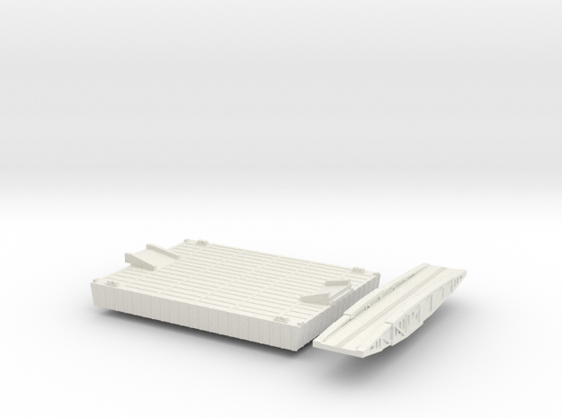 1/600 Intermediate Pontoon And Bridge in White Natural Versatile Plastic