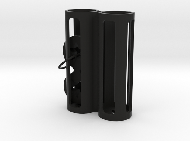 18650 Twin Battery Case v3.1 in Black Natural Versatile Plastic
