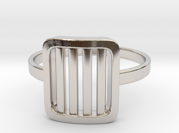 Back to basic collection - size 6 US in Rhodium Plated Brass
