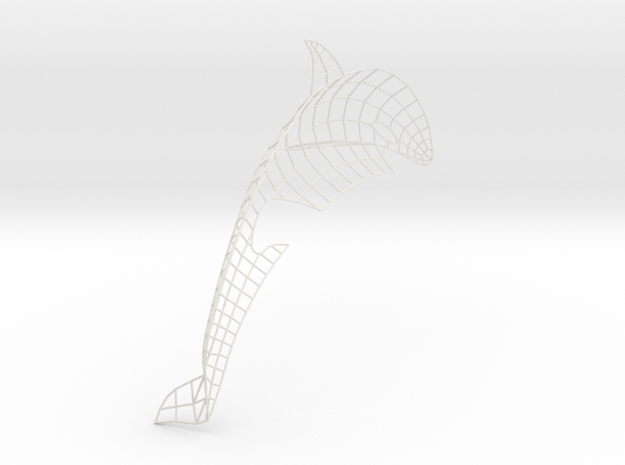Orca in Wireframe in White Natural Versatile Plastic