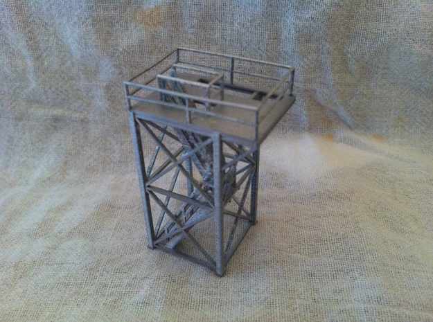 'HO Scale' - 10'x10'x20' Tower Top With Stairway in Tan Fine Detail Plastic