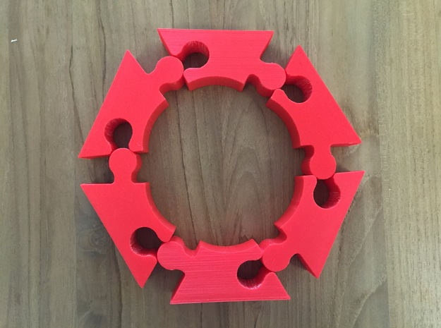 The Impossible Puzzle (Requires 6 pieces) in Red Processed Versatile Plastic