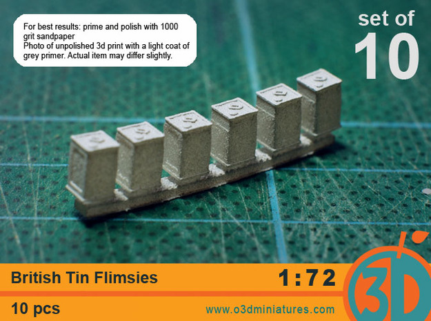 British Tin Flimsies 1/72 scale pack of 10 in Smooth Fine Detail Plastic